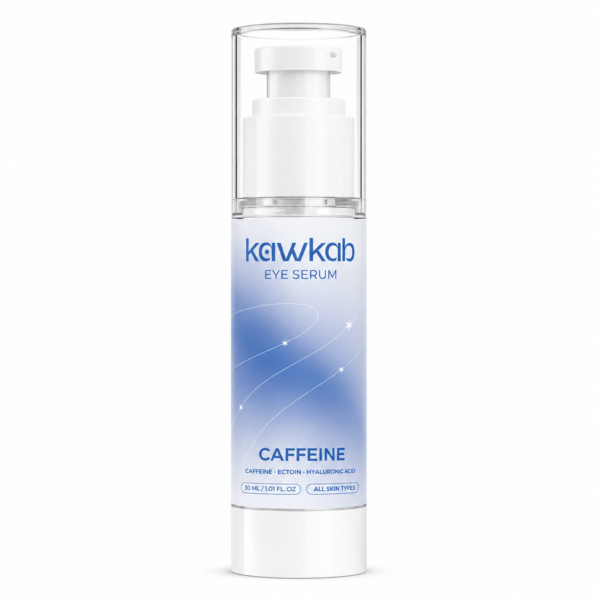 Kawkab Eye Revive Caffeine Eye Serum for Dark Circles and Puffiness, Hydrating Under-Eye Care, Lightweight and Fast-Absorbing Formula for All Skin Types, 30ml