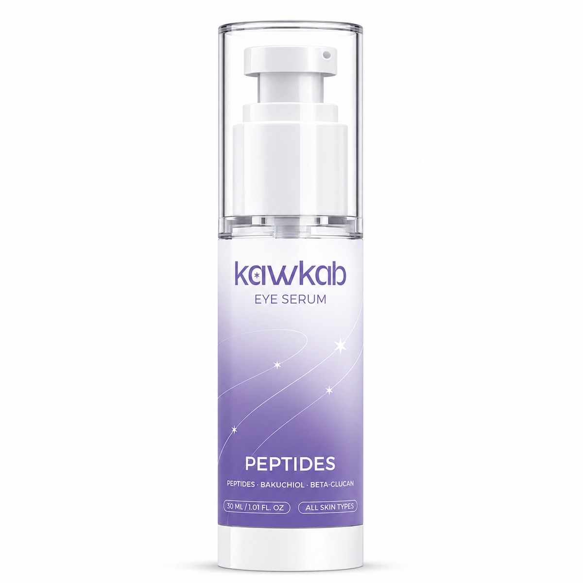 Kawkab Eye Renew Peptide Eye Serum with Bakuchiol and Beta-Glucan, Hydrates the Under-Eye Area and Helps Reduce the Appearance of Fine Lines, Fragrance-Free, 30ml