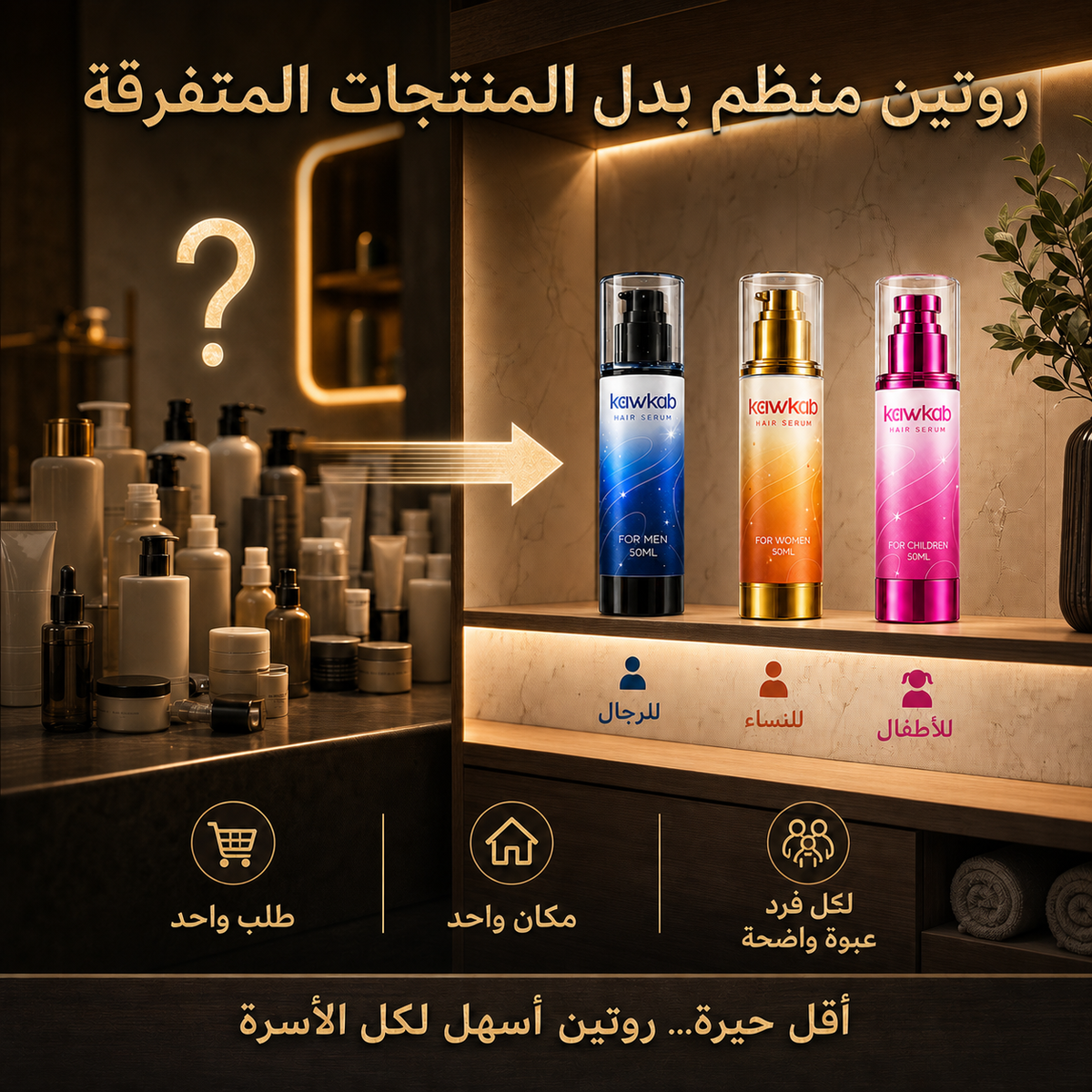 Kawkab Family Hair Care Bundle - مجموعة العناية بالشعر لكل افراد الاسرة