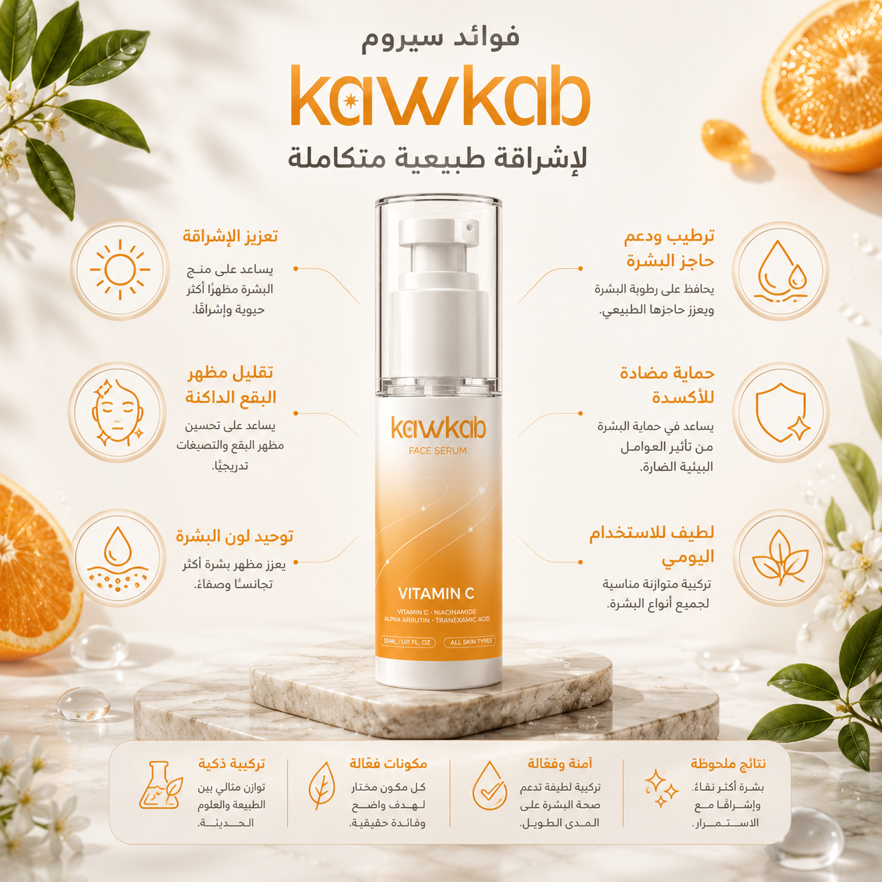 kawkab Face Serum Vitamin C 30ml