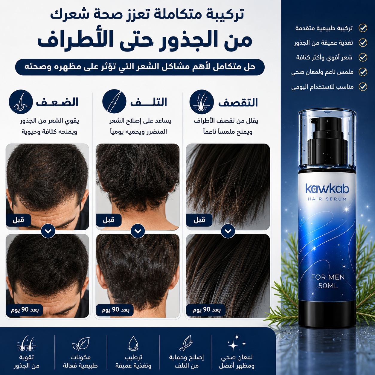Kawkab Hair Serum for Men - سيروم الشعر للرجال
