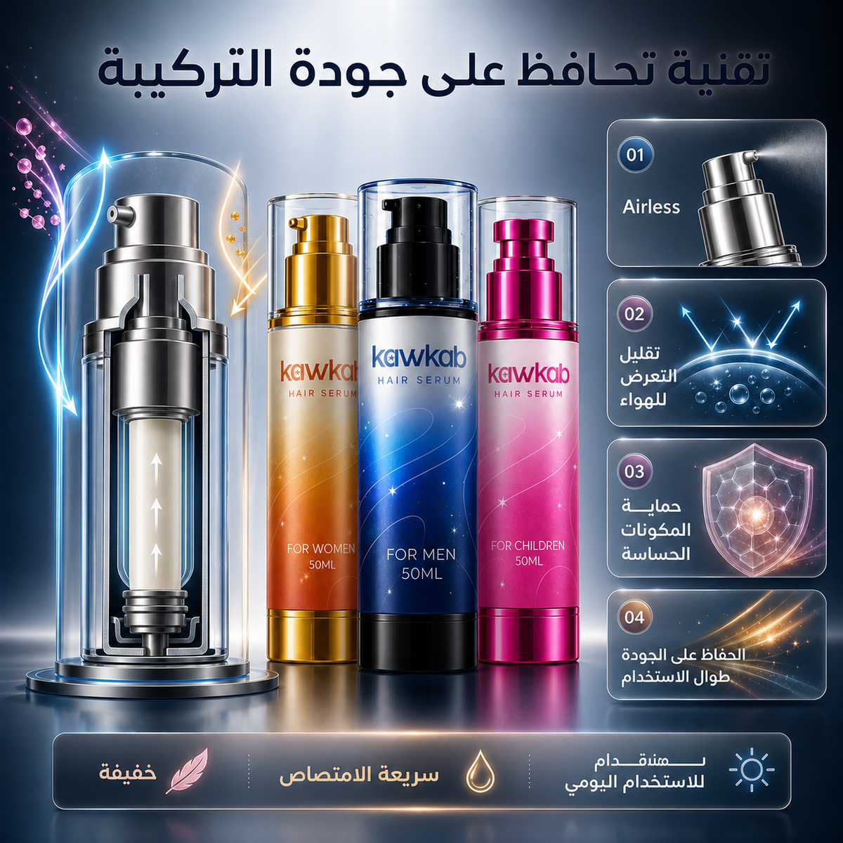 Kawkab Family Hair Care Bundle - مجموعة العناية بالشعر لكل افراد الاسرة