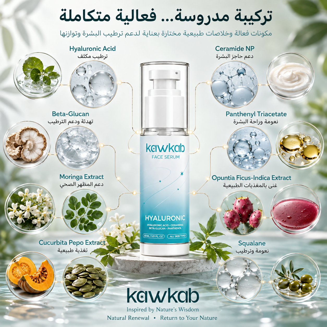 kawkab  Face Serum  Hyaluronic Acid
