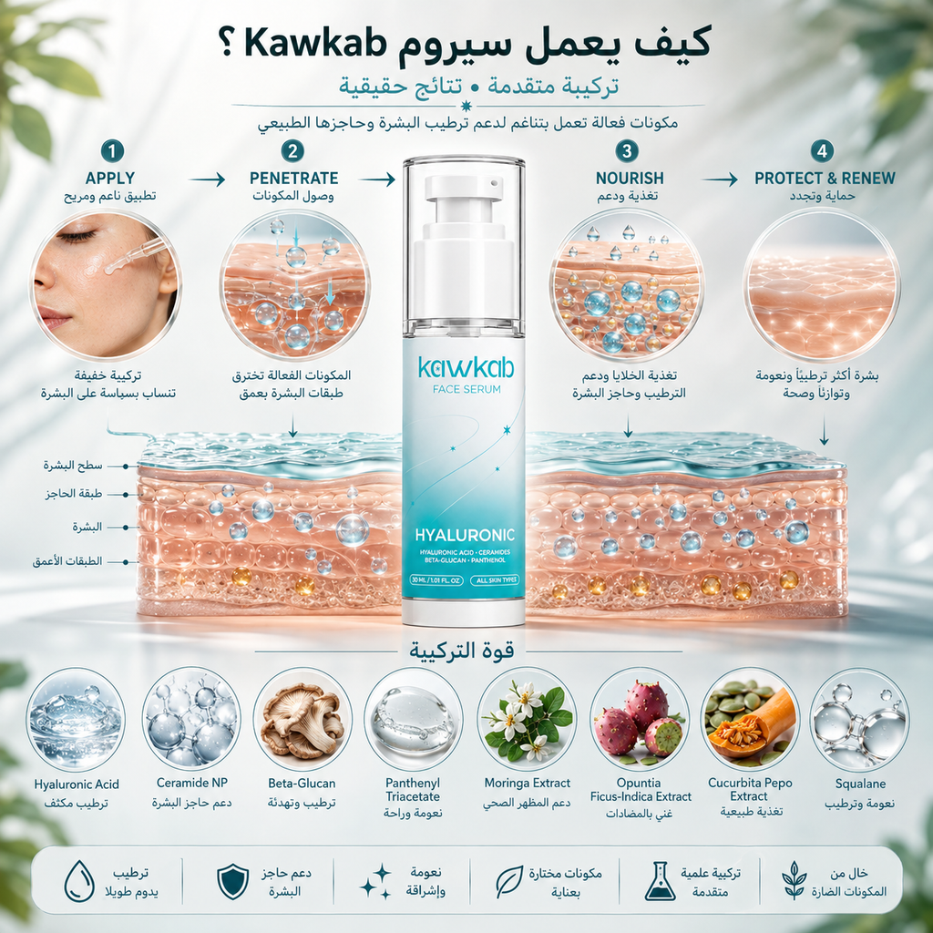 kawkab  Face Serum  Hyaluronic Acid