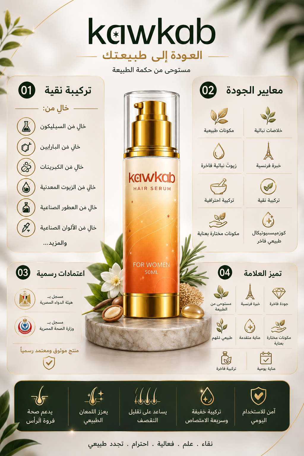 Kawkab Hair Serum for Women - سيروم الشعر للنساء