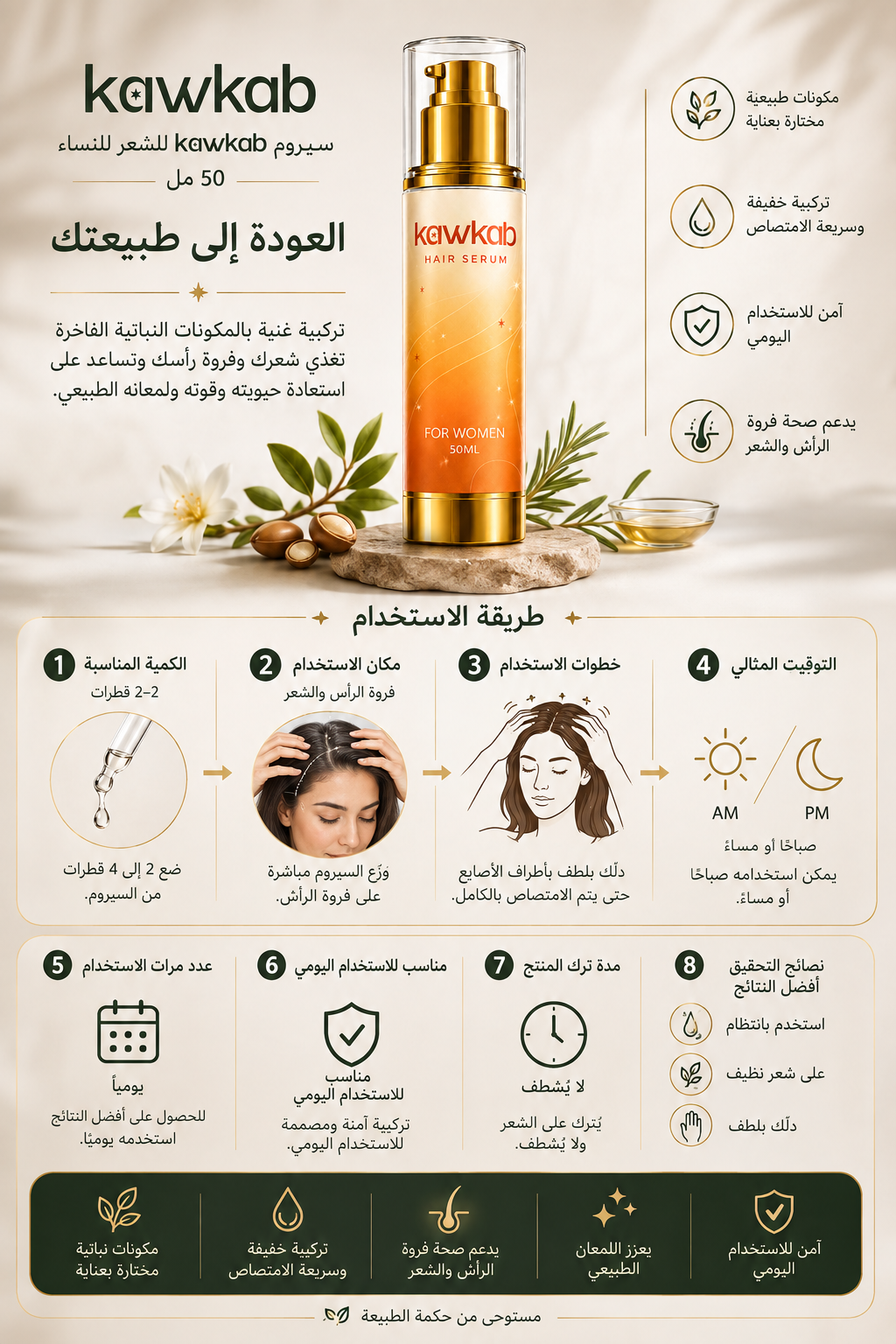 Kawkab Hair Serum for Women - سيروم الشعر للنساء